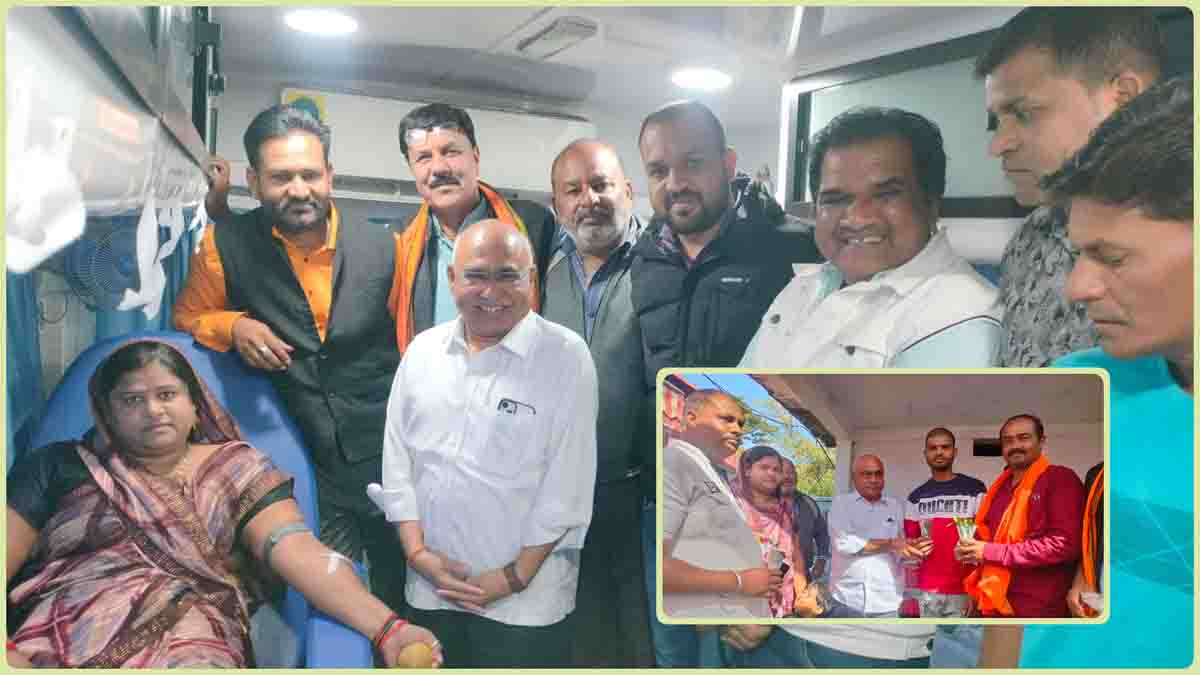Blood donation camp : विधायक हेमंत खंडेलवाल ने किया रक्तदान शिविर का शुभारंभ, उत्साह से कर रहे ब्लड डोनेशन
