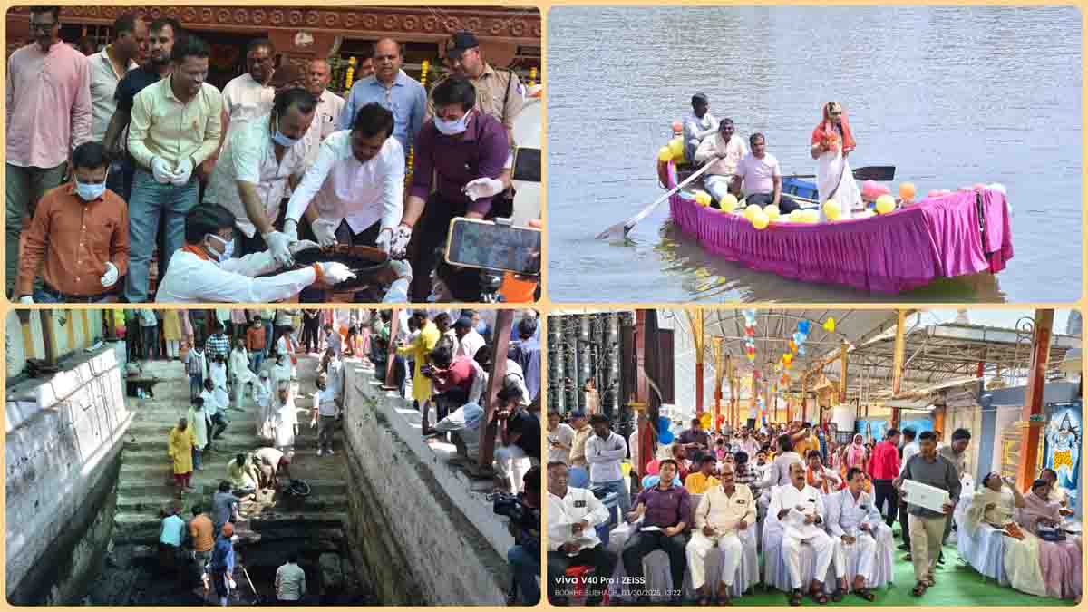 Jal Ganga Samvardhan Abhiyan : विधायक, कलेक्टर सहित अन्य जनप्रतिनिधियों ने श्रमदान कर की प्राचीन बावड़ी की सफाई